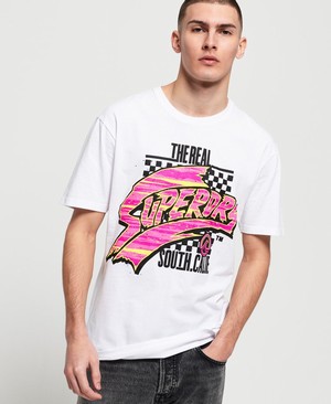 Superdry Acid Graphic Mid Weight Oversized Férfi Pólók Fehér | FGEXH4860